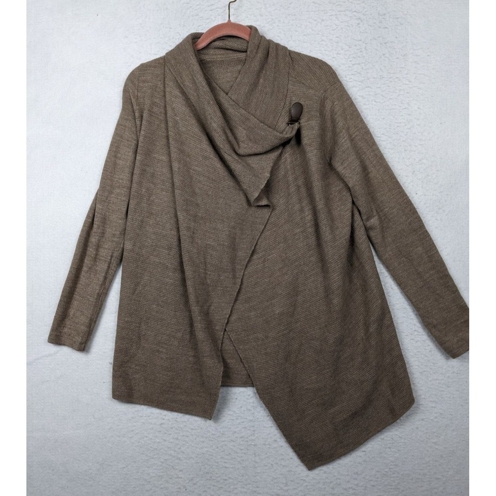 Tahari Womens Cardigan Size M‎ Merino Wool Blend Open Front Button Closure
